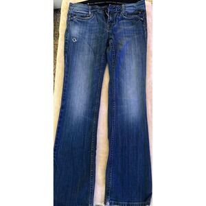 BC Rock for Express Bootcut Jeans Size 10 Distressed Denim Blue
